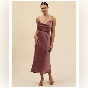 Park and Fifth Waldorf Dress in Mauve Bubble Satin Size Medium (worn once)